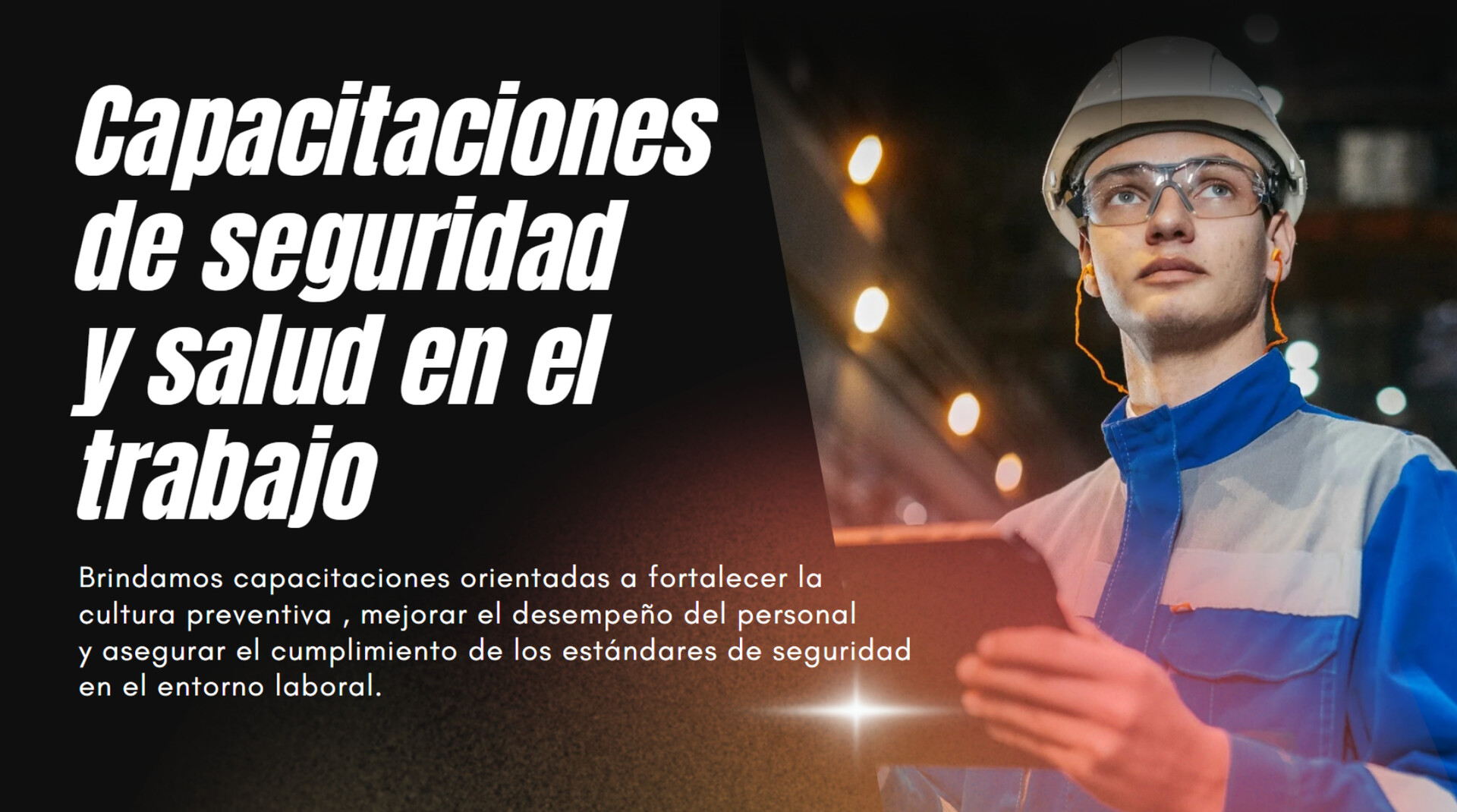 Banner de capacitaciones de seguridad y salud en el trabajo