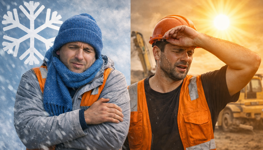 Trabajador expuesto a frío extremo y trabajador expuesto a calor intenso en faena